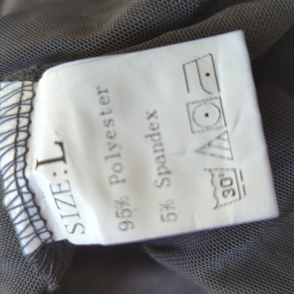 YG Collection Black Cut Out Mesh Zebra Print Mini Dress L - Picture 14 of 16